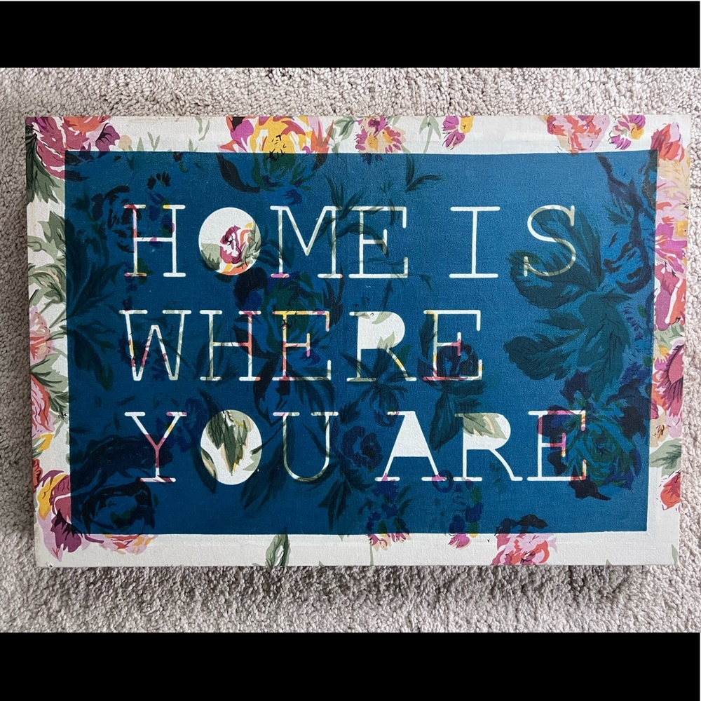 Urban Outfitters “Home is Where You Are” Vintage Canvas Wall Art